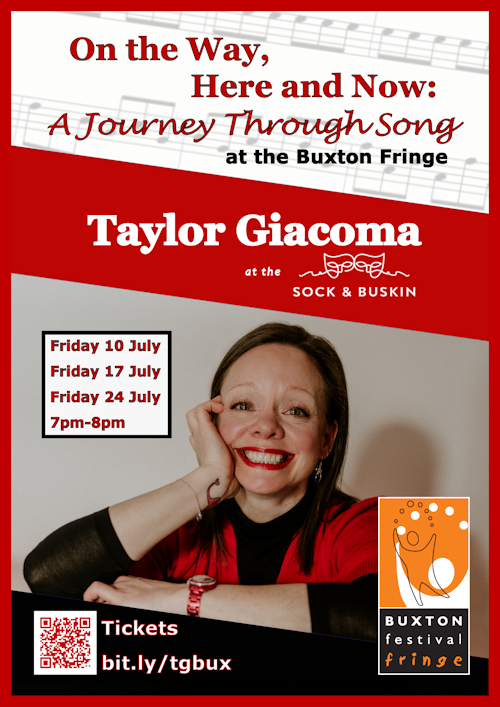 A poster with a photo of Taylor Giacoma and information about her upcoming Buxton Fringe show