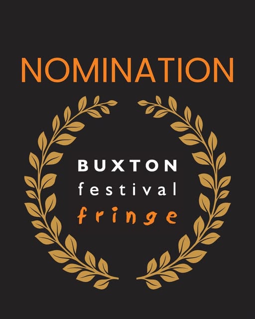 Text Nomination Buxton Festival Fringe with garland in a circle